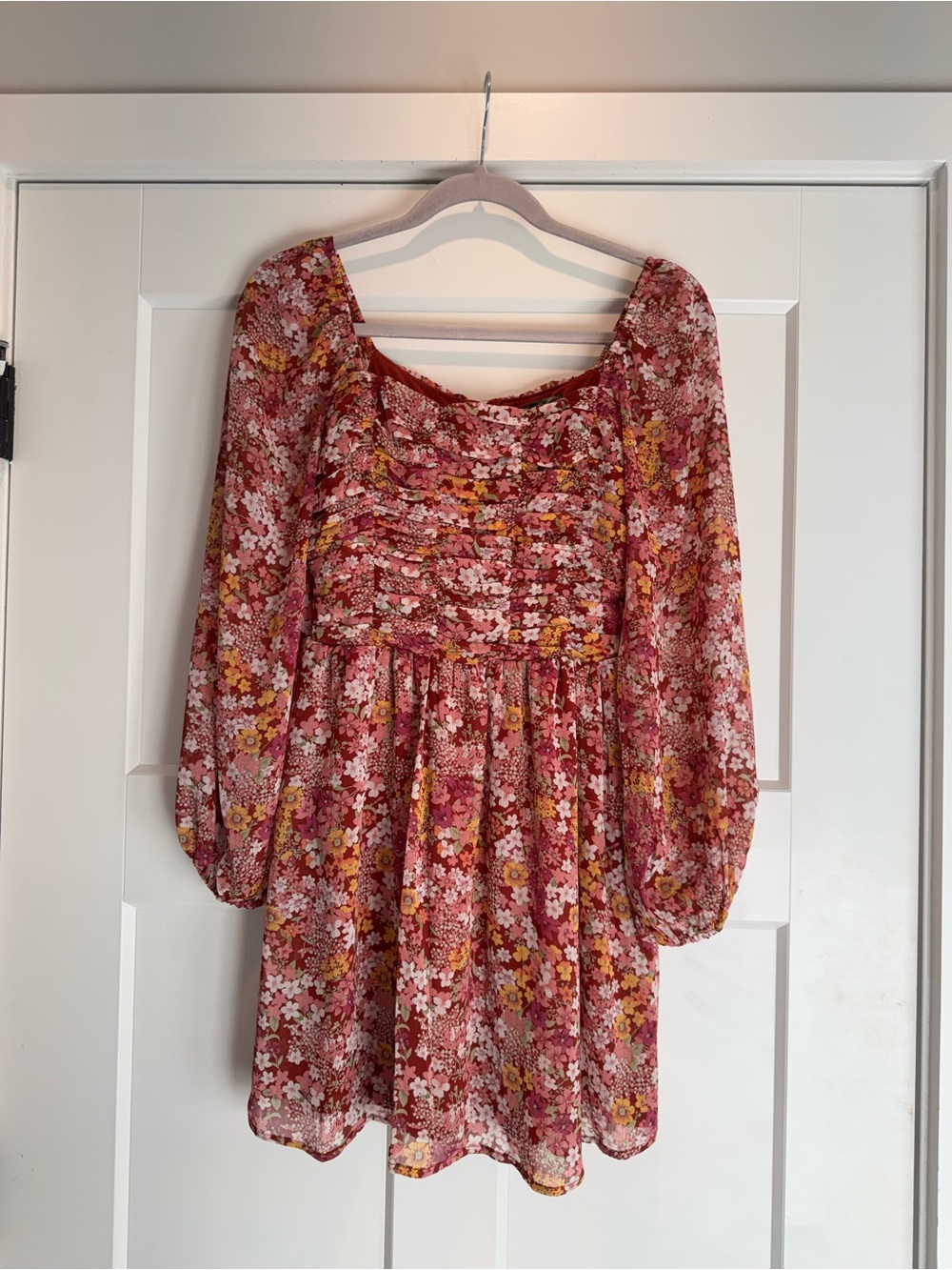 Crystal Doll Long-Sleeve Mini Dress